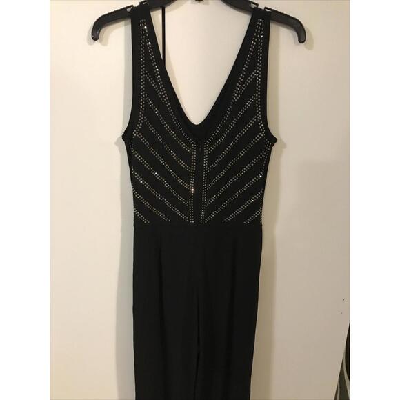 Carmen Marc Valvo Womens Black Jumpsuit Size Medium NWT! M23 - Picture 8 of 9